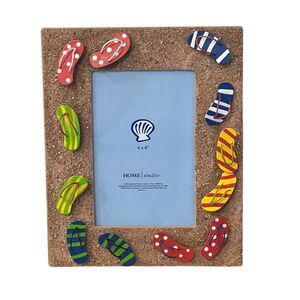 Flip Flops Sand Textured Frame For 4” x 6” Photo Measures 6.75" x 8.25"
